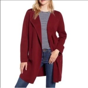J. Crew Juliette collarless sweater-blazer, Burgundy, Medium NWT